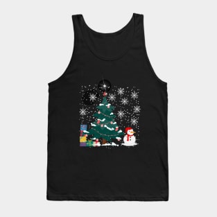 Snowman with Christmas tree and gifts Tank Top